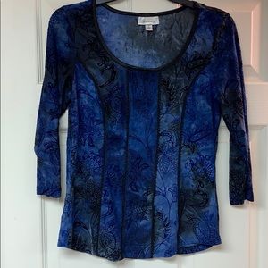 Velvet Feel Floral Dress Top